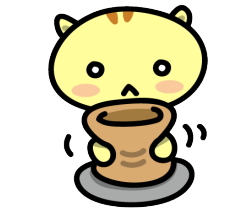 年度で器を作っているイラスト